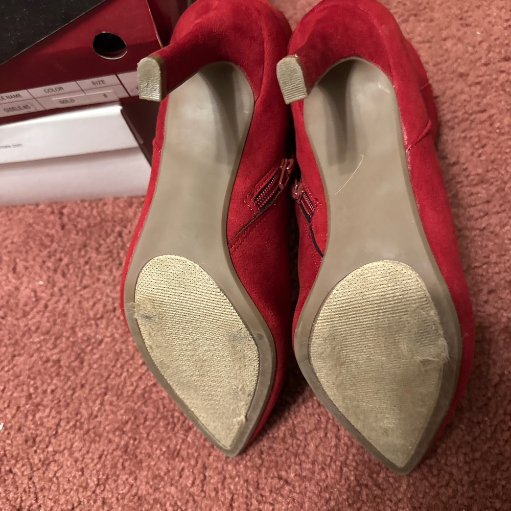 Sugar Vibrant Red Suede Heels